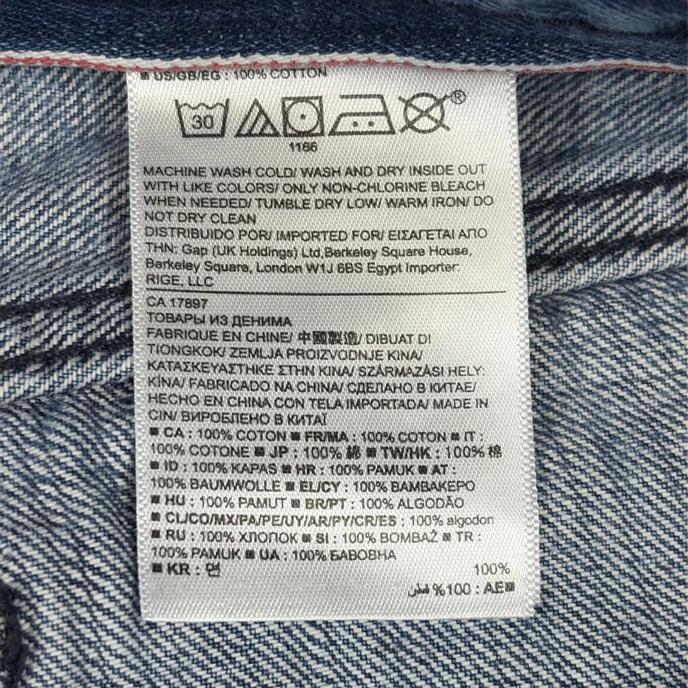 Banana Republic Jeans Mens 36x34 Blue Selvedge Slim Fit Distressed Button Fly